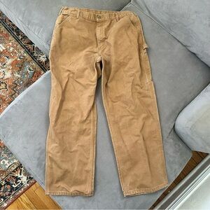 Carhartt Duck Canvas Carpenter Dungaree Mens 38 x 30 BROWN Vintage Workwear